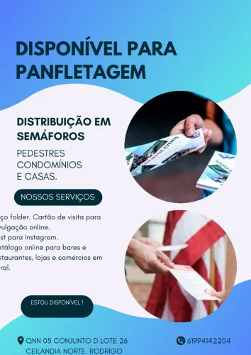 Ofereço meu serviço de panfletagem. 
