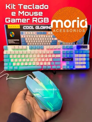 Kit Teclado e Mouse Gamer Rgb AOAS
