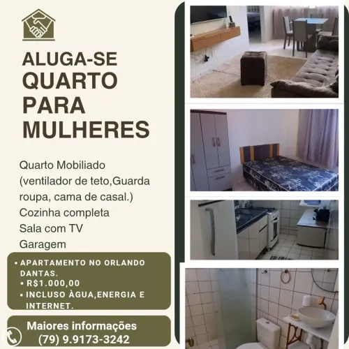 Alugo Quarto Mobiliado para Mulheres