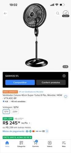 Ventilador turbo NOVO