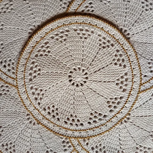 Conjunto de sousplat de crochê - 6 peças 