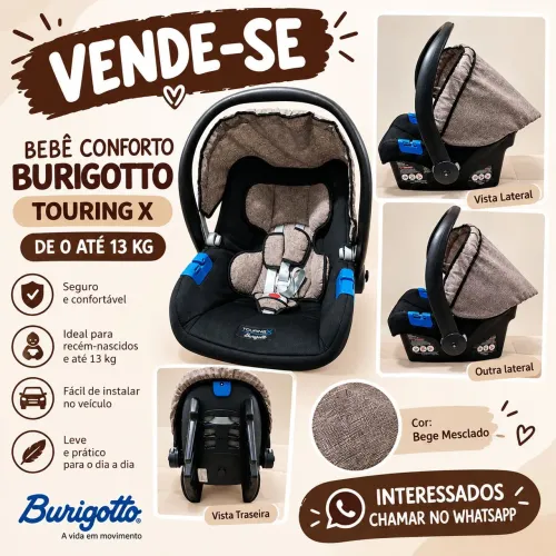 Bebê conforto da Burigotto Touring X De 0 Até 13 Kg cor Bege mesclado