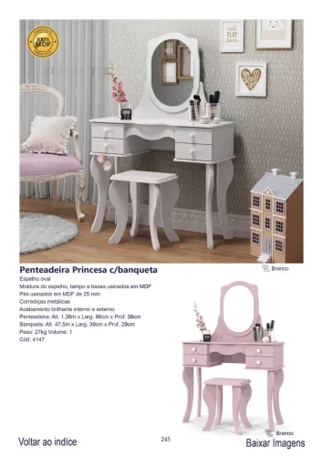 Penteadeira princesa com banqueta