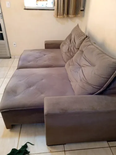 Sofá Retrátil e Reclinável 3 Lugares (2,20m) Suede Marrom - Super Confortável