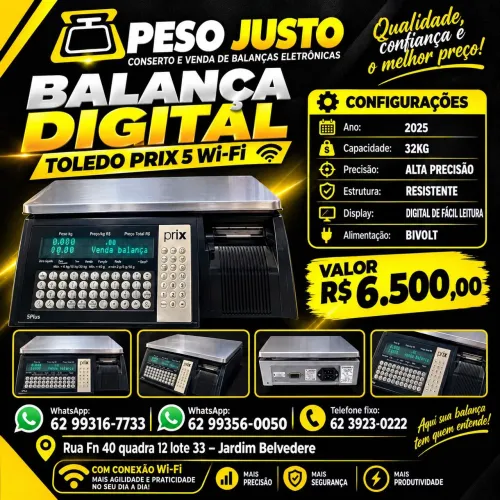 Balança Toledo Prix 5 Wi-Fi ano 2025 cap 32 kg