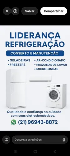 Refrigeraçao concerto e manutençao