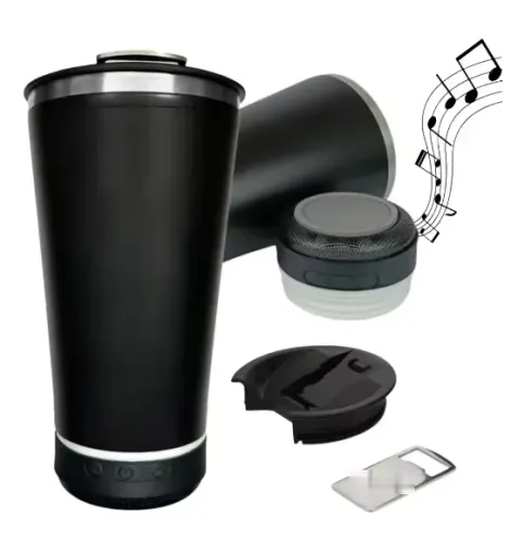 Copo Térmico 420ml Tampa Abridor Cerveja Caixa Som Bluetooth