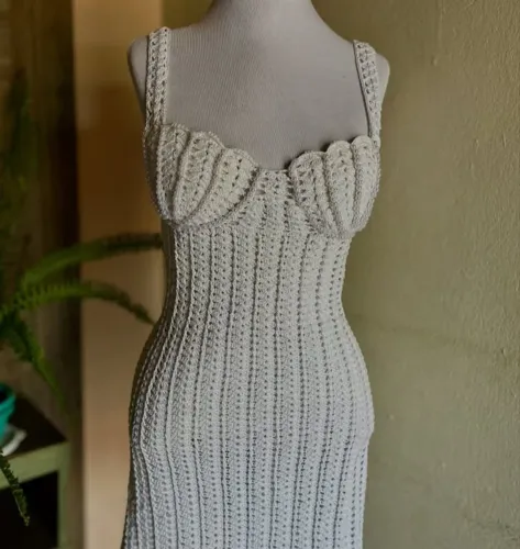 Vestido crochê modelo sereia