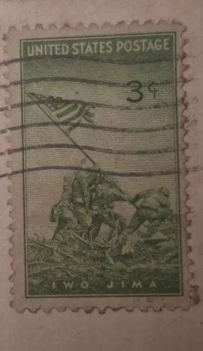 Selo postal americano Iwo Jimo.