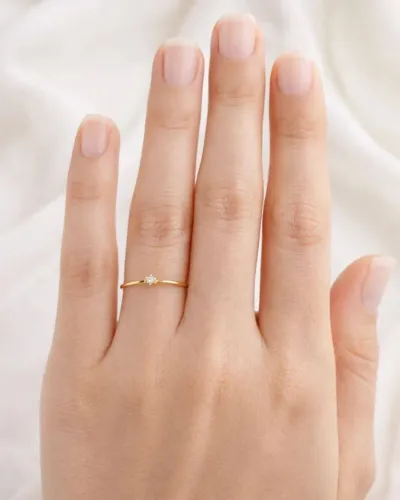 ANEL NOIVADO DE OURO 18K