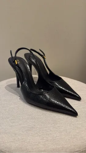 Salto slingback zara preto