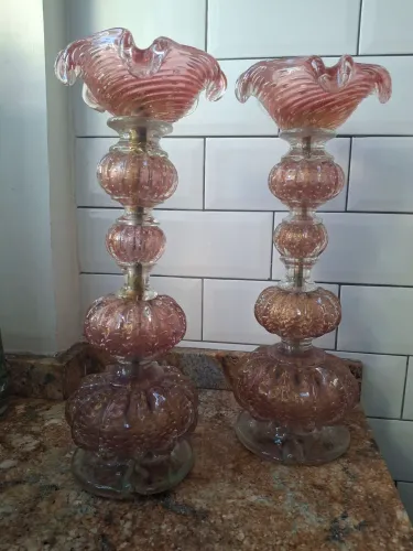 Par de luminárias de murano