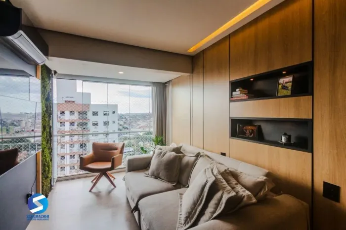 Apartamento com sacada integrada e vista privilegiada