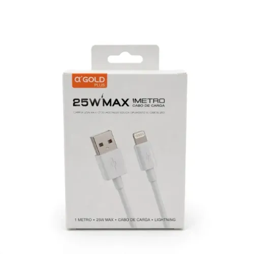 Cabo Lightning iPhone A'GOLD PLUS 25W MAX 1 Metro - Turbo - DGSTOREMCZZ
