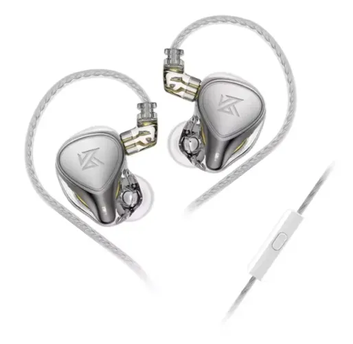 Fone In Ear Kz Zex Pro Prata Com Mic