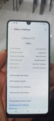 Vendo celular Samsung A31