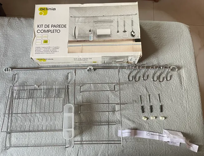 Kit Organizador de Cozinha para Parede Completo (Escorredor de Louças) - Novo