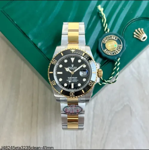Relógio Rolex Submariner Gold Silver Misto ETA Suíço Exclusivo 