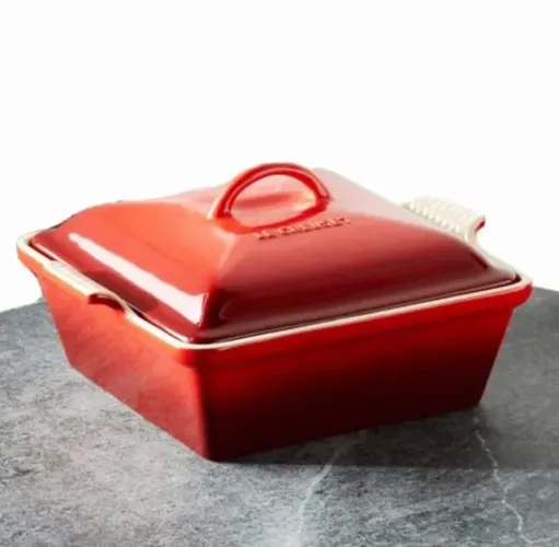 Travessa Quadrada Com Tampa Cereja Le Creuset