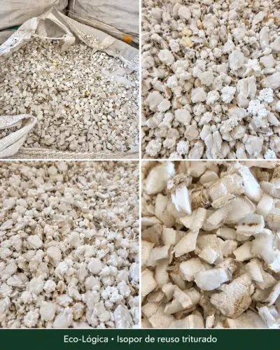 Isopor Triturado de Reuso para Blocos e Artesanato - R$ 2,50/kg