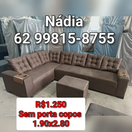 Sofá 7 lugares marrom 1.90x2.80