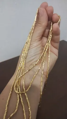 Gargantilha folheado a ouro 1,75m