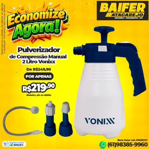 Pulverizador de Compressão Manual 2 Litro Vonixx