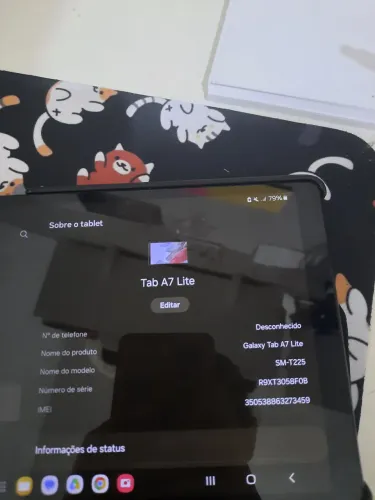 Samsung Tab A7 Lite + Capa articulada + Teclado + Mouse Bluetooth
