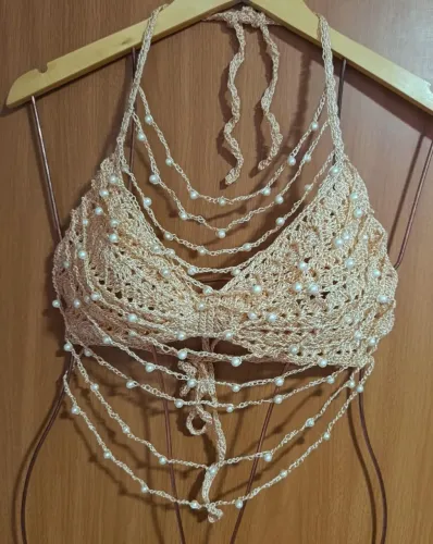 Top em crochê