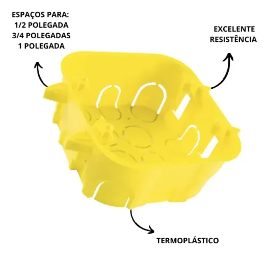 Caixa Drywall 4x4 Amarela tramontina