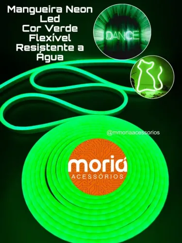 Mangueira de Led 5M Neon Flexível IP67 com Fonte 12v Cor Verde