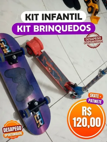 Kit Radical Infantil - Trotinete + Skate