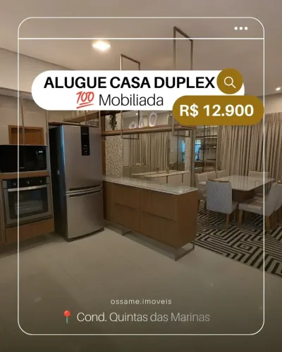 COMPRE OU ALUGUE Vende duplex com 4 suítes 100% mobiliada - Quintas das Marinas