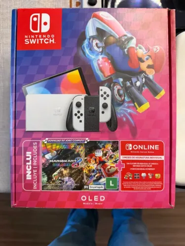 Nintendo Switch Oled Branco 64 Gb Hdmi con Controles