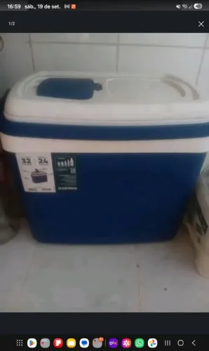 Caixa térmica e  fone de ouvido 120,00 reais 