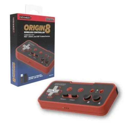 Controle Retro-Bit Origin8 Sem Fio para NES - Nintendo 8 bits. Nintendinho Novo! Joystick