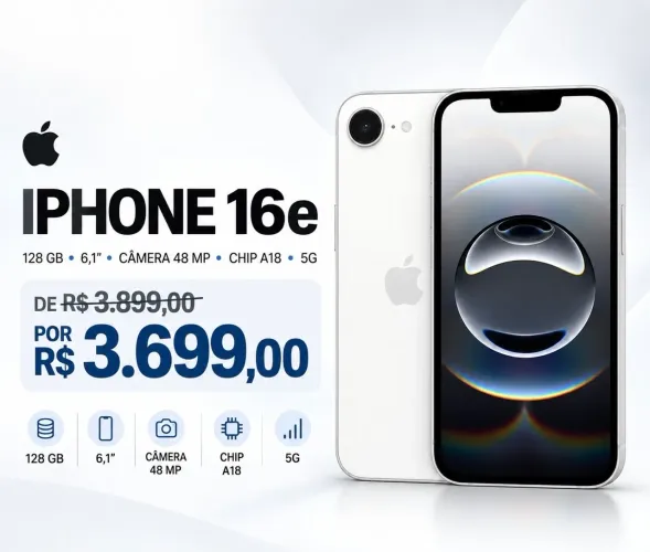 Iphone 16e 128Gb Novo na caixa Lacrado
