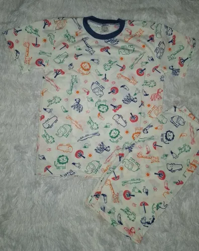 Pijama Curto Infantil Menino (Camiseta e Bermuda) Malha Fria<br>Malha Fria