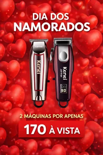 KT MÁQUINA DE CORTAR CABELO KEMEI PROFISSIONAL 