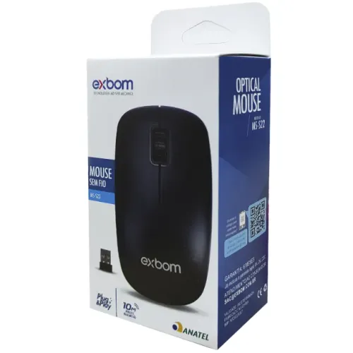 MOUSE OPTICO SEM FIO 2,4 GHZ E 1000 DPI 4 BOTOES 