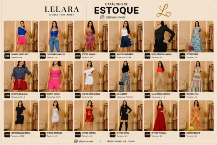 LOTE COMPLETO ? 580 PEÇAS FEMININAS NOVAS PARA REVENDA