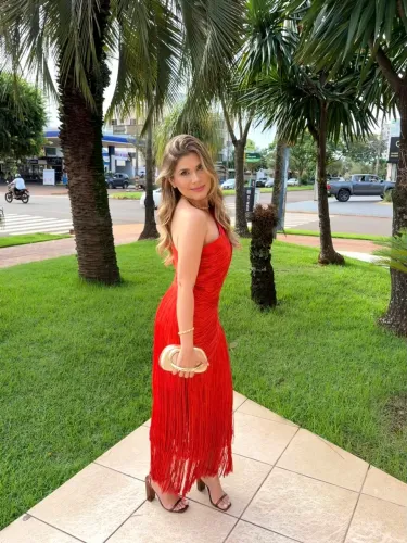 Vendo vestido para casamento de franja terracota