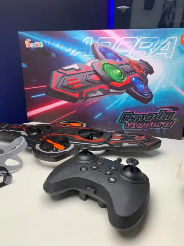 Espada Voadora Fansikids com Controle Remoto e Luzes LED - Drone de Brinquedo, Hélice Prot