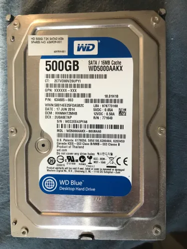 HD WD Blue 500GB SATA 3,5 (WD5000AAKX)