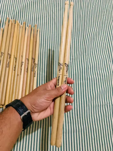 Baquetas para iniciantes em bateria e percussão Zellmer 7a leve top!