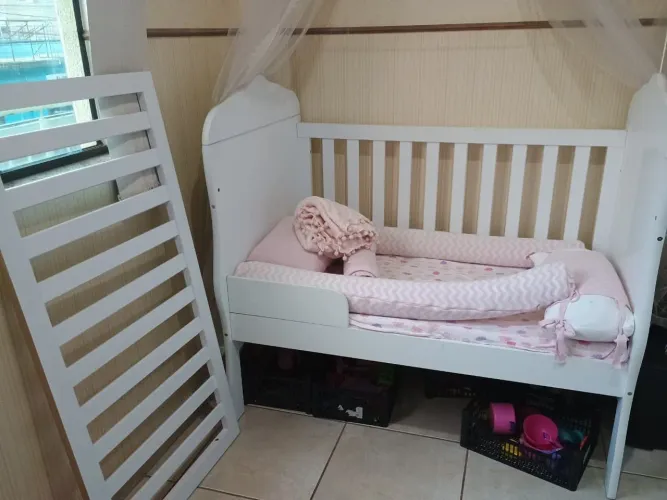 Berço Cama Colonial Branco Unissex + Colchão 