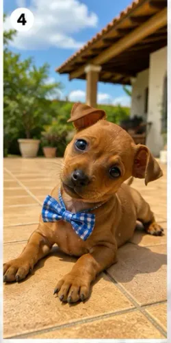 Cachorro filhote alegre e carinhoso Pinscher/Pincher/Pinsher/Pintier
