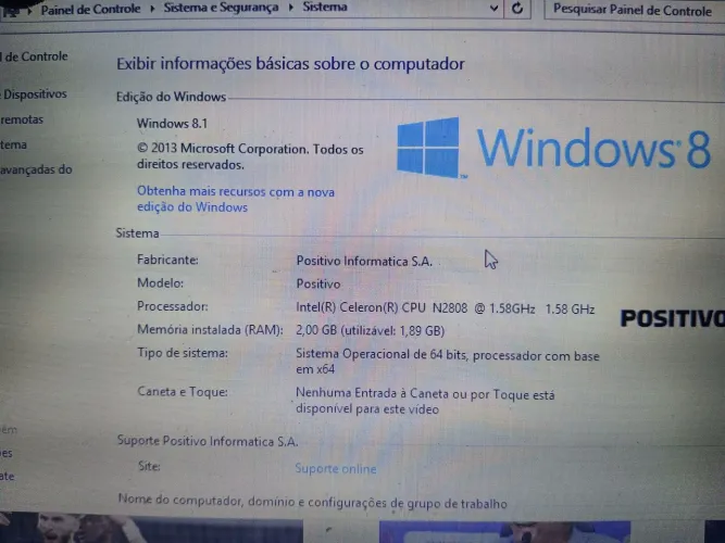 Nootebook POSITIVO 16 polegadas com problema na tela