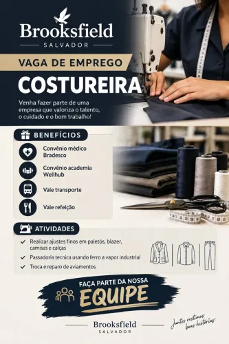 Vaga de emprego para costureira 