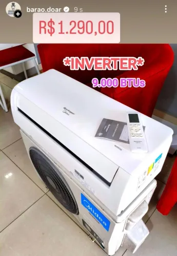 Ar Split Springer Midea INVERTER 9.000 BTUs + Nota + Garantia + Cartão 12x!!